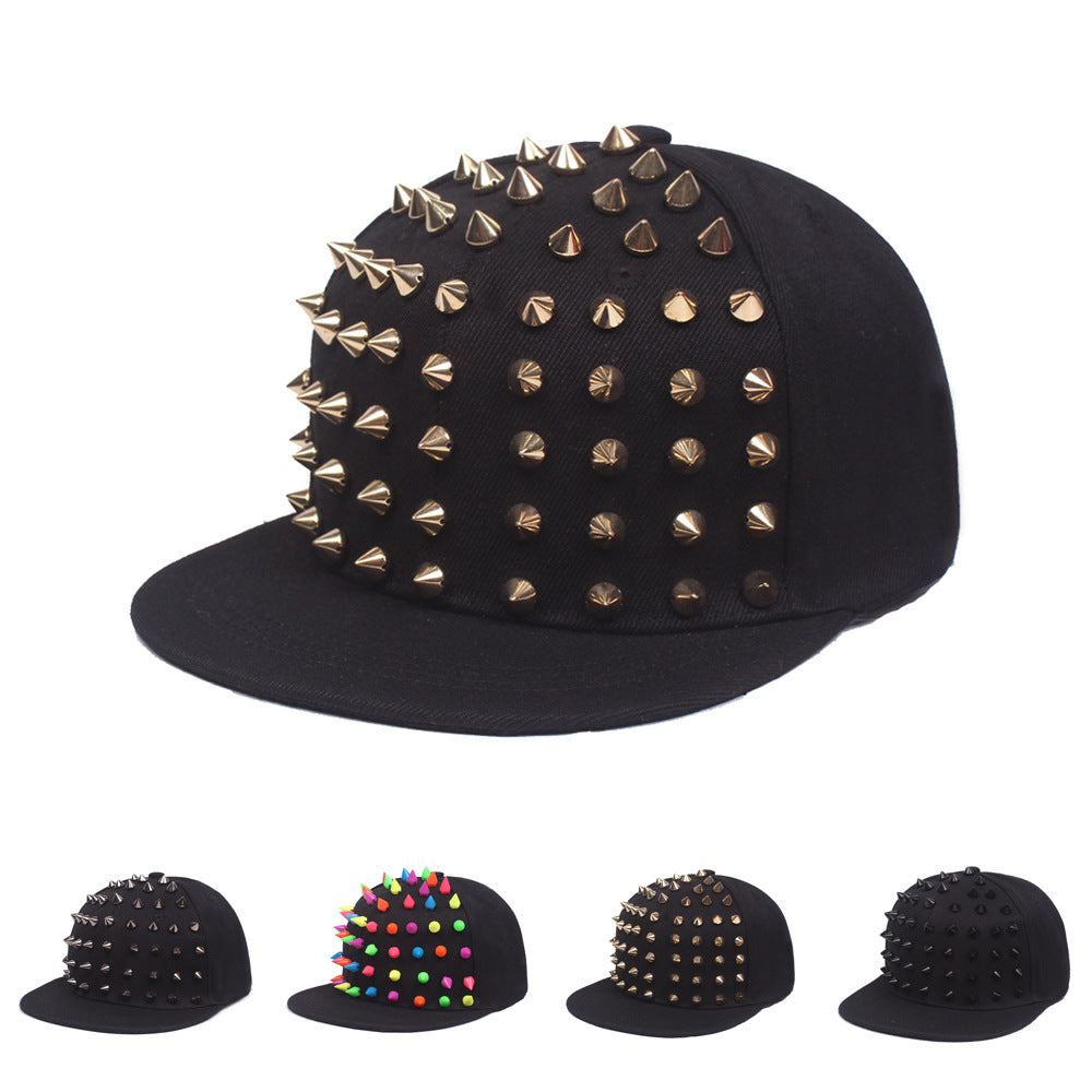 Rivet Studded Black Streetwear Hat