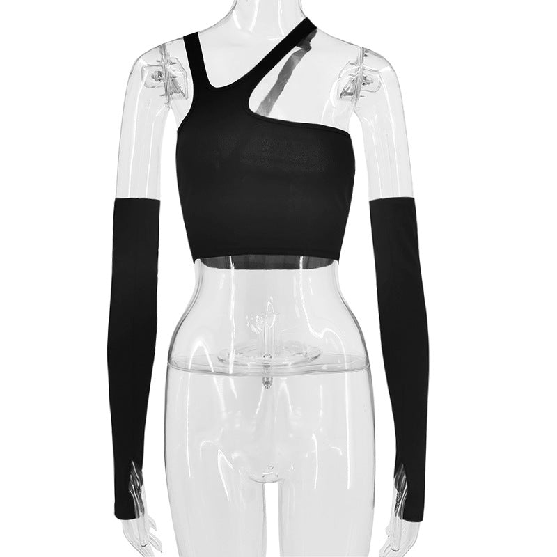 Irregular Split Oversleeve Slim T-Shirt