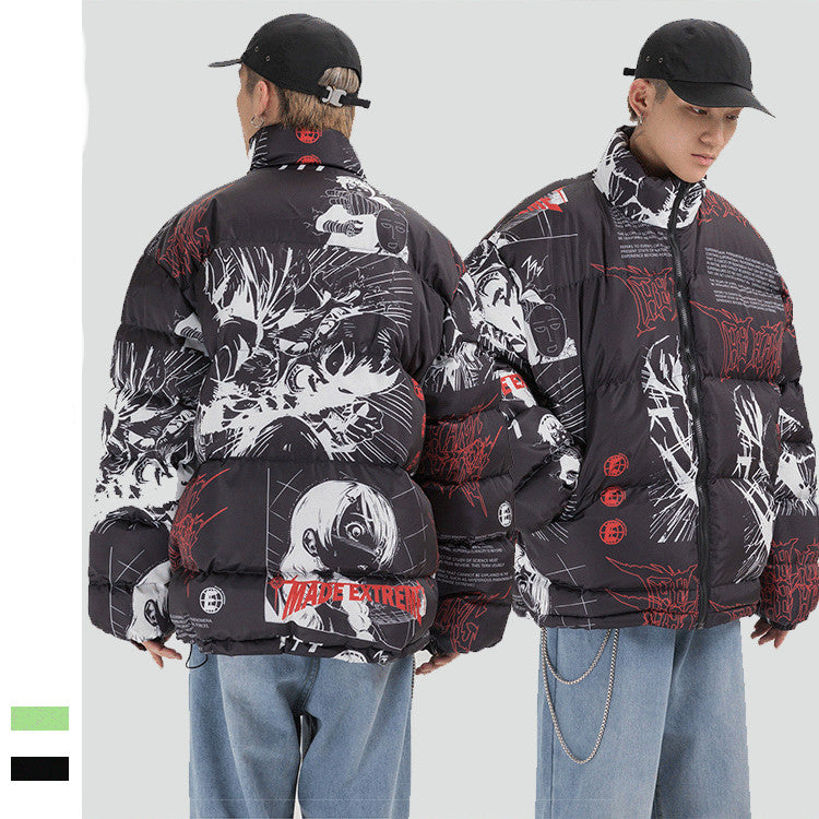Personalized Creative Print Thick Cotton Jacket
