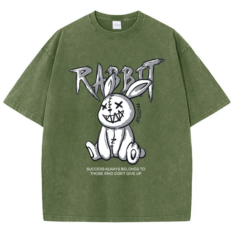 Rabbit Print Chenille Streetwear Tee Primordials