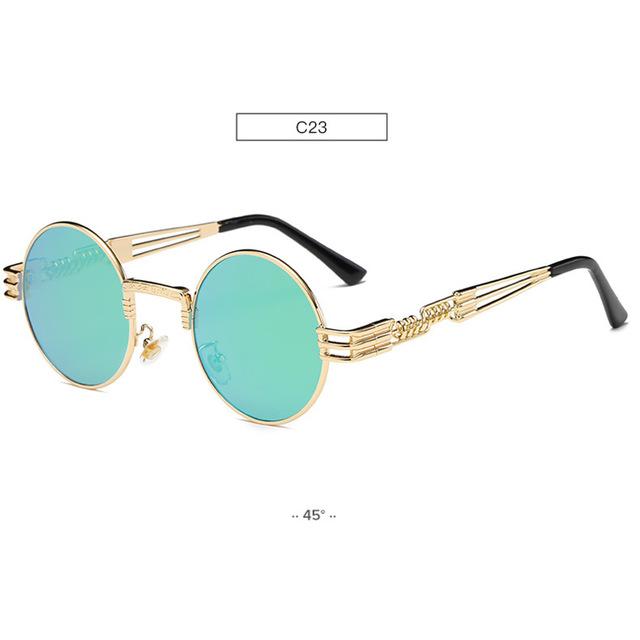 John Lennon Round Steampunk Mirrored Sunglasses