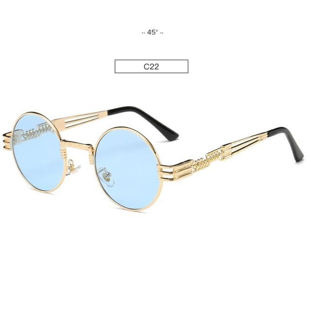 John Lennon Round Steampunk Mirrored Sunglasses