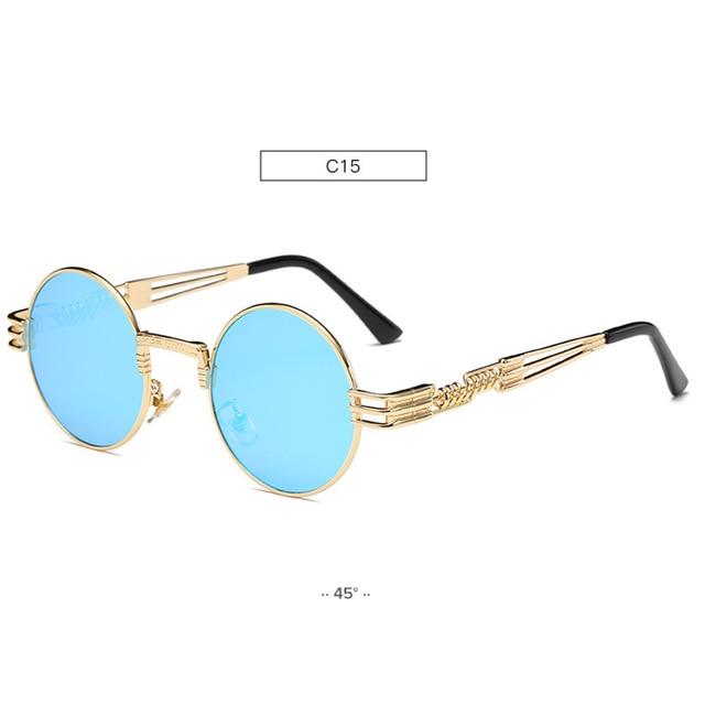 John Lennon Round Steampunk Mirrored Sunglasses