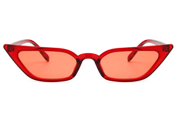 Narrow Cat Eye Candy Color Sunglasses