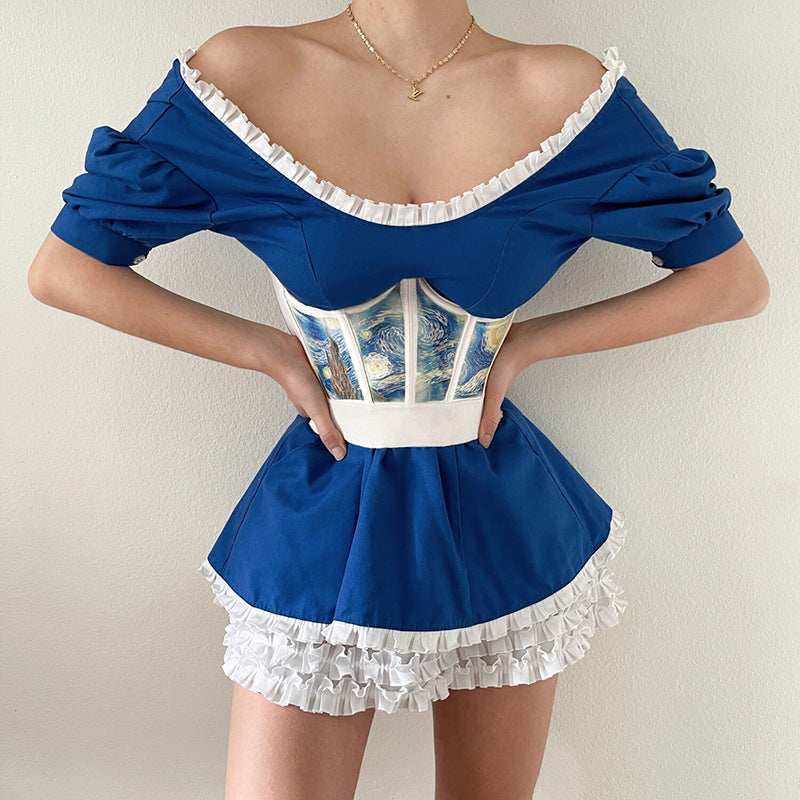 Art Print Fishbone Corset Top Primordials
