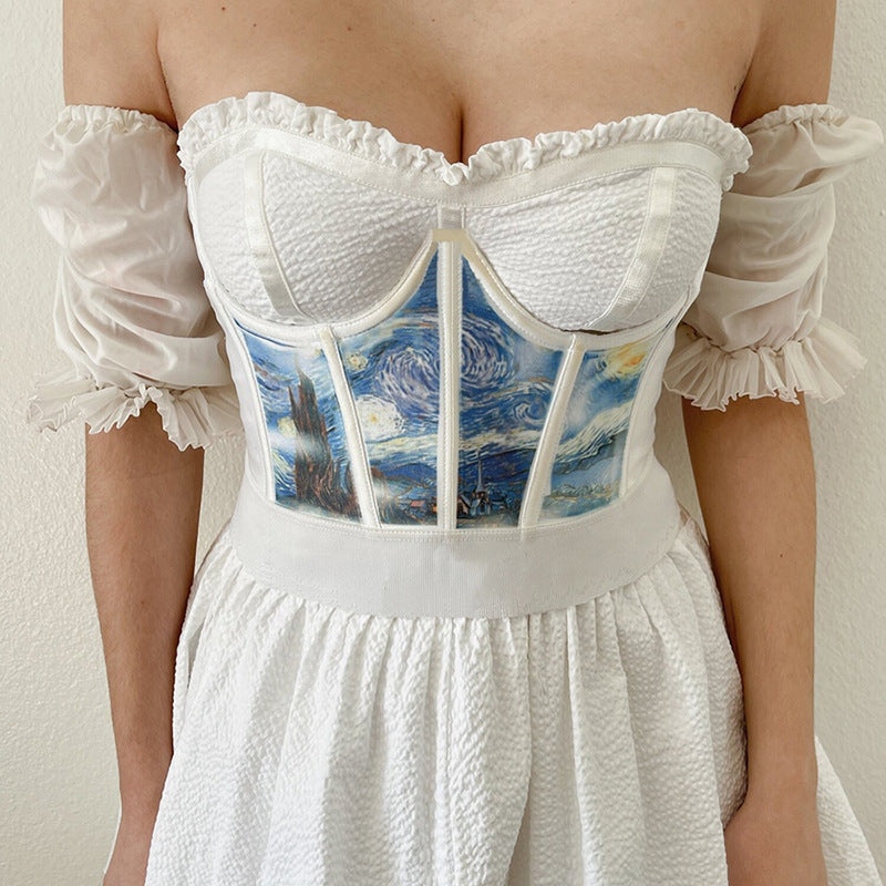 Art Print Fishbone Corset Top Primordials