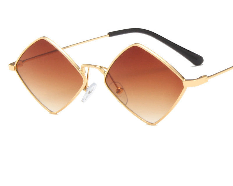 Retro Diamond Irregular Metal Sunglasses