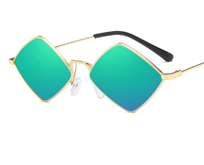 Retro Diamond Irregular Metal Sunglasses