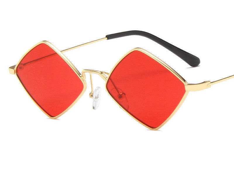 Retro Diamond Irregular Metal Sunglasses