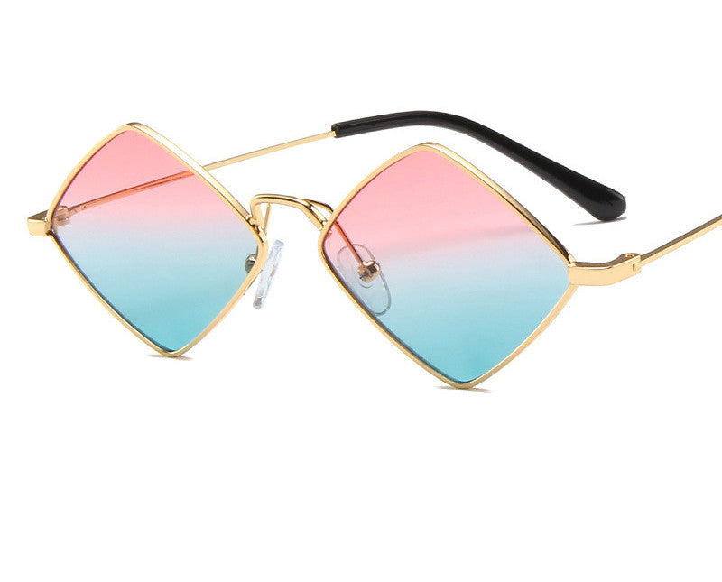 Retro Diamond Irregular Metal Sunglasses