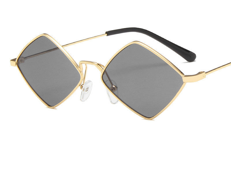 Retro Diamond Irregular Metal Sunglasses