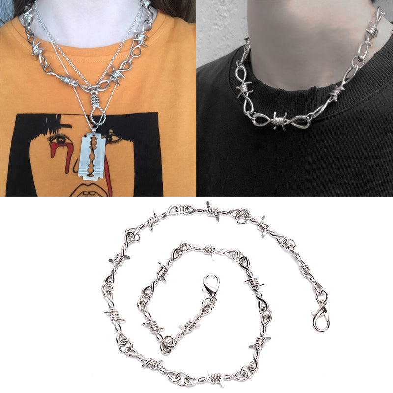 Punk Thorn Chain Choker Necklace Primordials