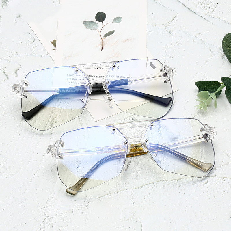 Rimless Anti-Blue Light Flat Glasses