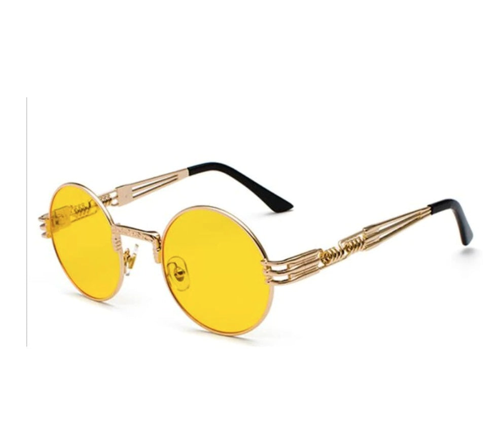 John Lennon Round Steampunk Mirrored Sunglasses