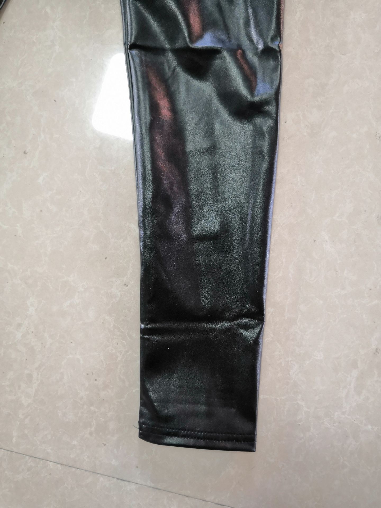 Reflective High-Waist Faux Leather Leggings