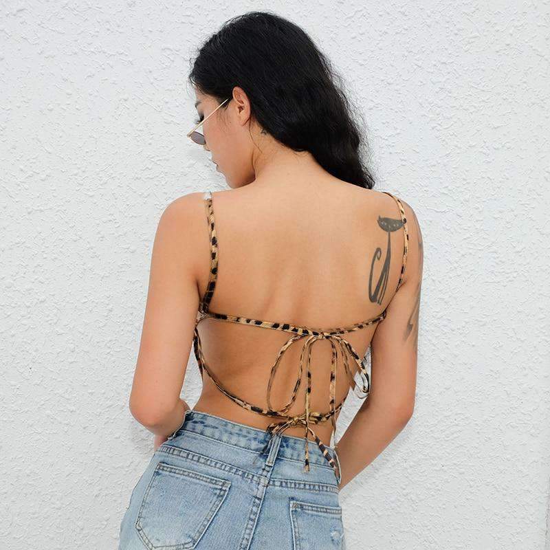 Leopard Print Fitted Tank Top