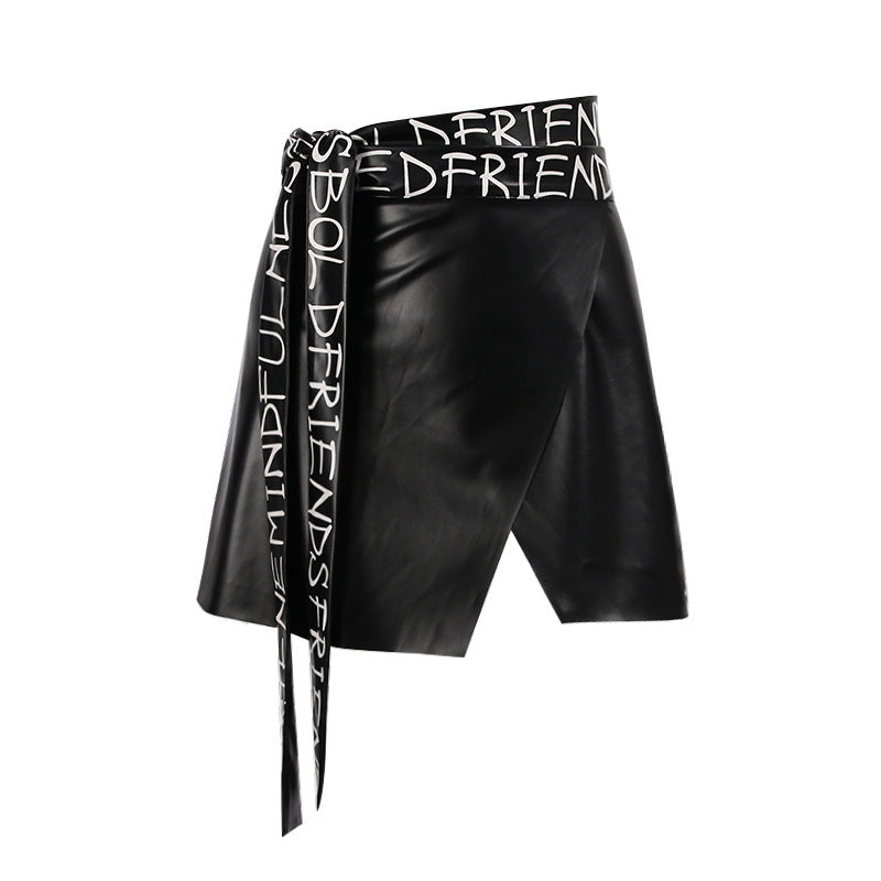 Irregular Leather Peplum Skirt Belt Primordials