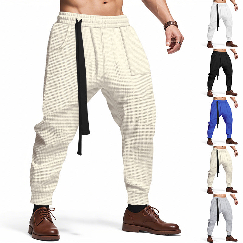 Solid Waffle-Knit Joggers Primordials