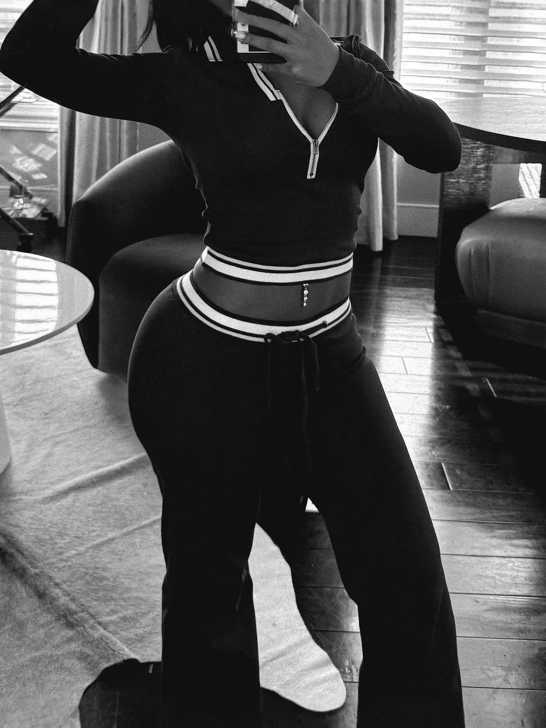 Retro Color-Block Long-Sleeve Co-ord Set Primordials