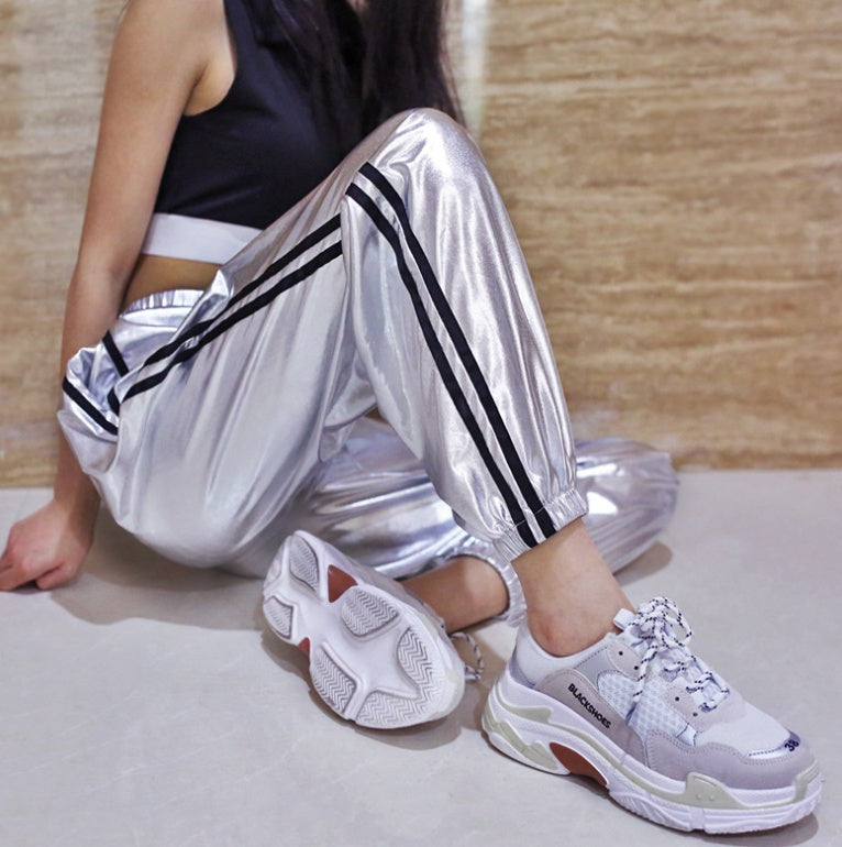 Striped Pocket Wide-Leg Fashion Pants Primordials
