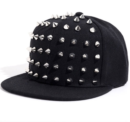 Rivet Studded Black Streetwear Hat