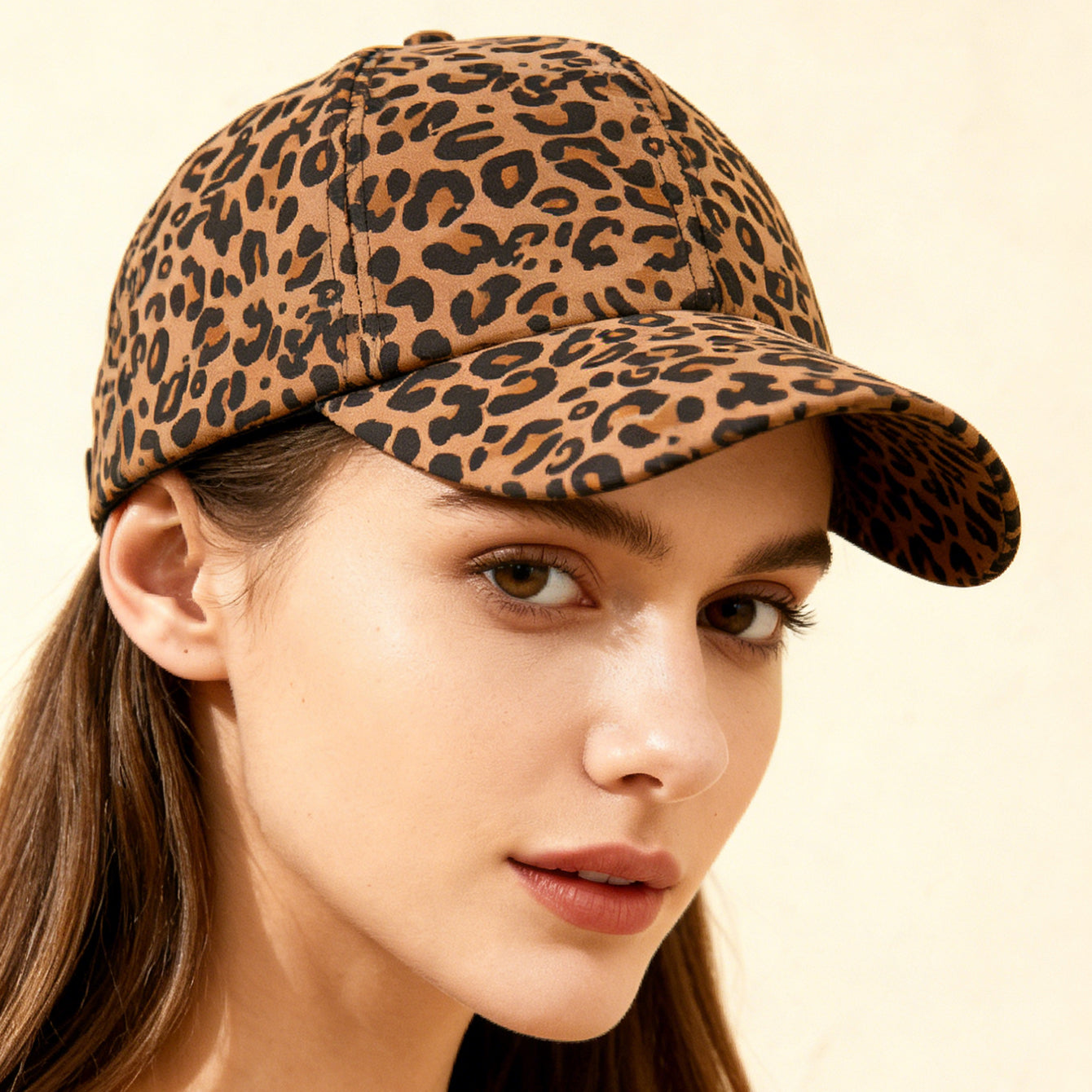 Full-Pattern Leopard Print Baseball Cap