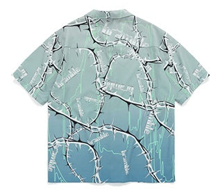 Digital Bramble Thorn Print Streetwear Hawaiian Shirt