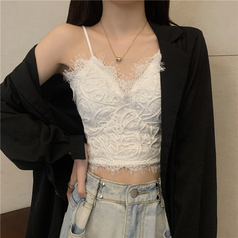 Lace Chest-Wrap Slim Camisole