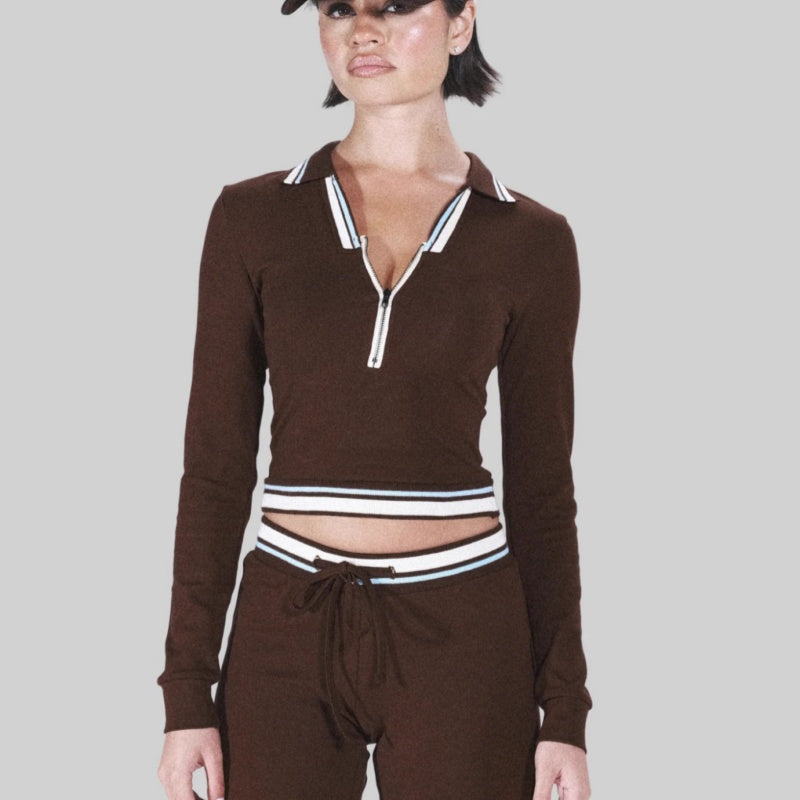 Retro Color-Block Long-Sleeve Co-ord Set Primordials