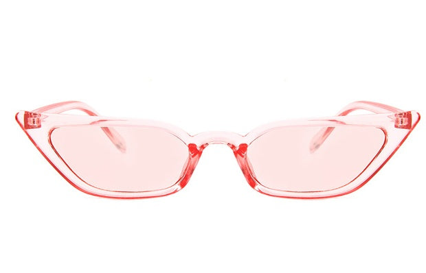 Narrow Cat Eye Candy Color Sunglasses
