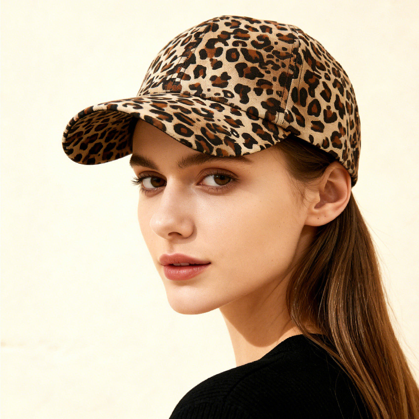 Full-Pattern Leopard Print Baseball Cap