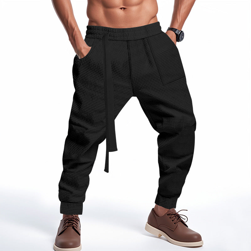 Solid Waffle-Knit Joggers Primordials