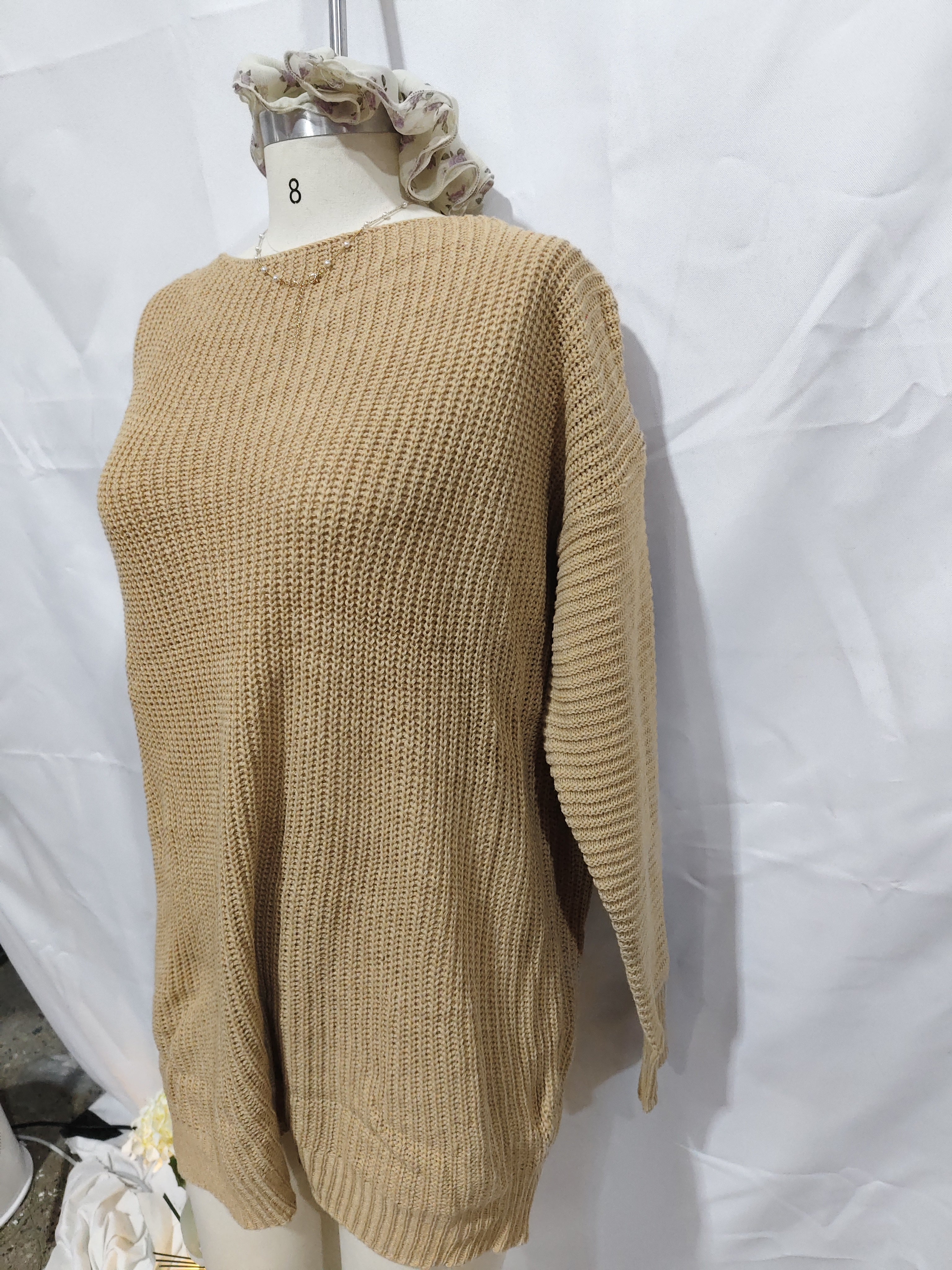 Off-Shoulder Knitted Sweater Dress Primordials