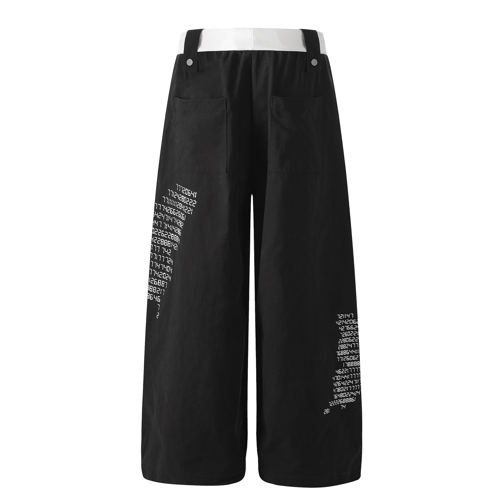 Digital Number Print High-Waist Streetwear Pants Primordials