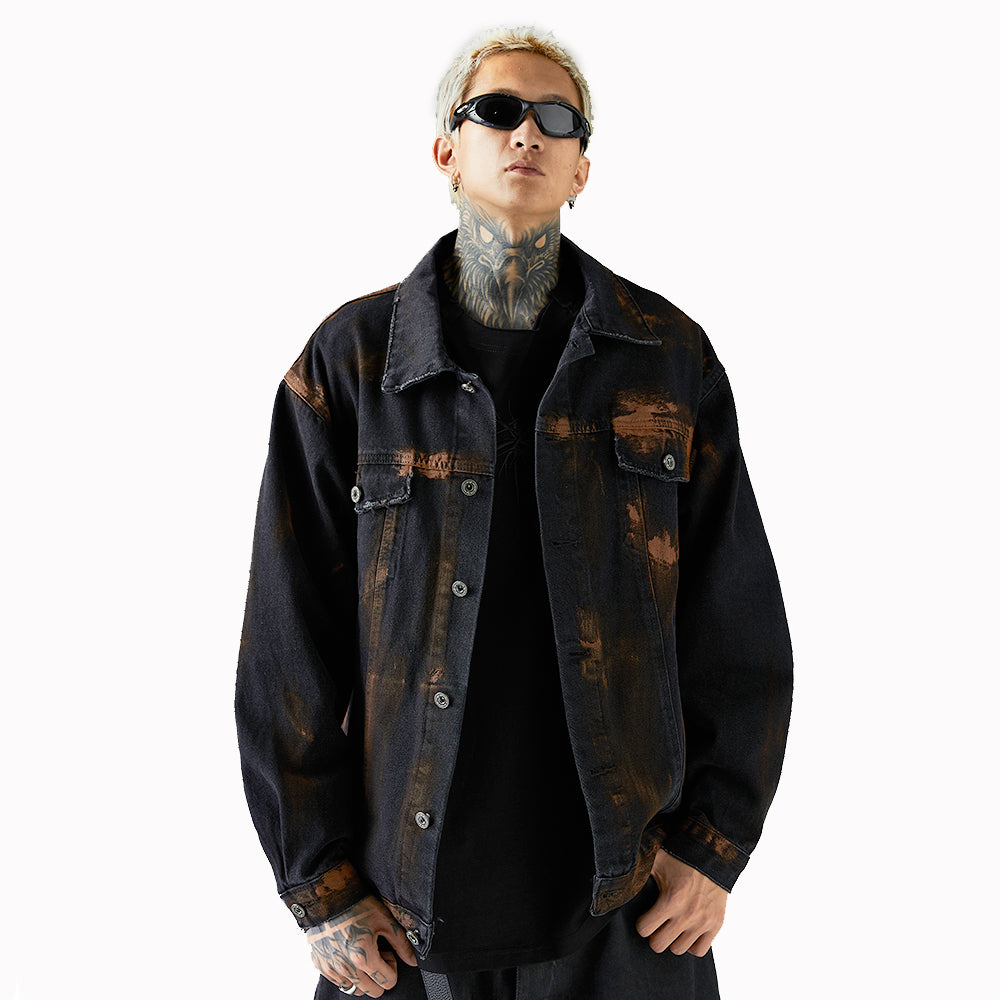 Fashion Distressed Holes Denim Jacket