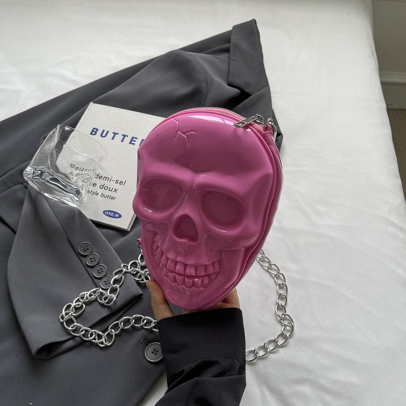 Chained Skull Silicone Crossbody Bag