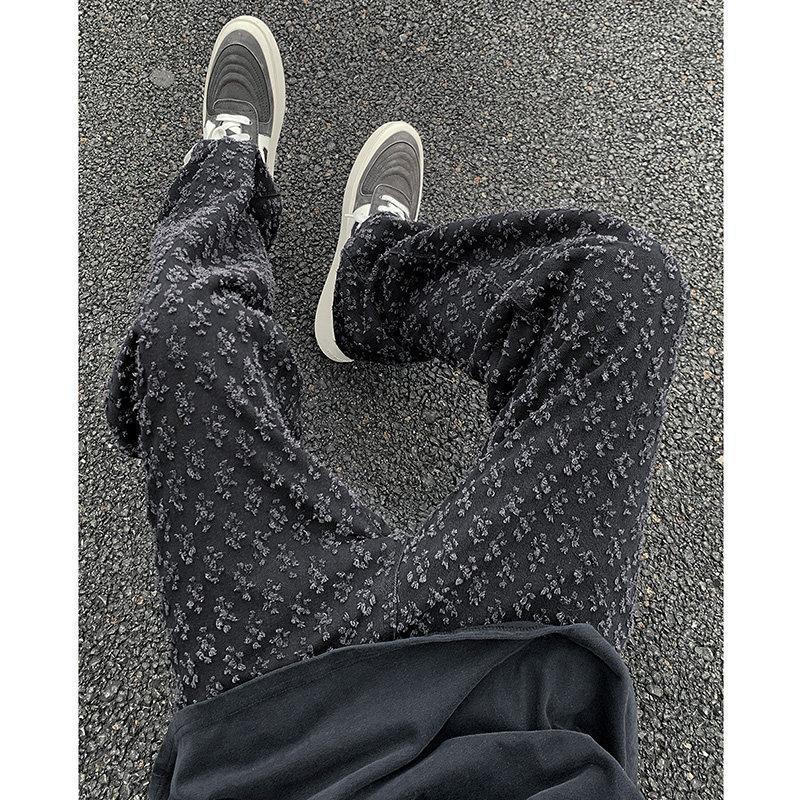 Jacquard Full-Print Streetwear Jeans