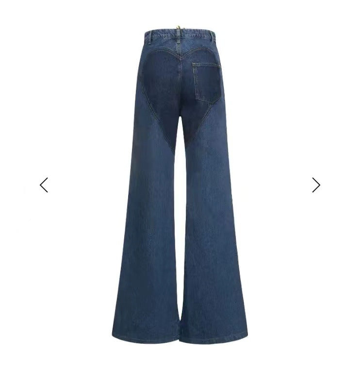 Cutout Criss-Cross Flare Denim Pants Primordials