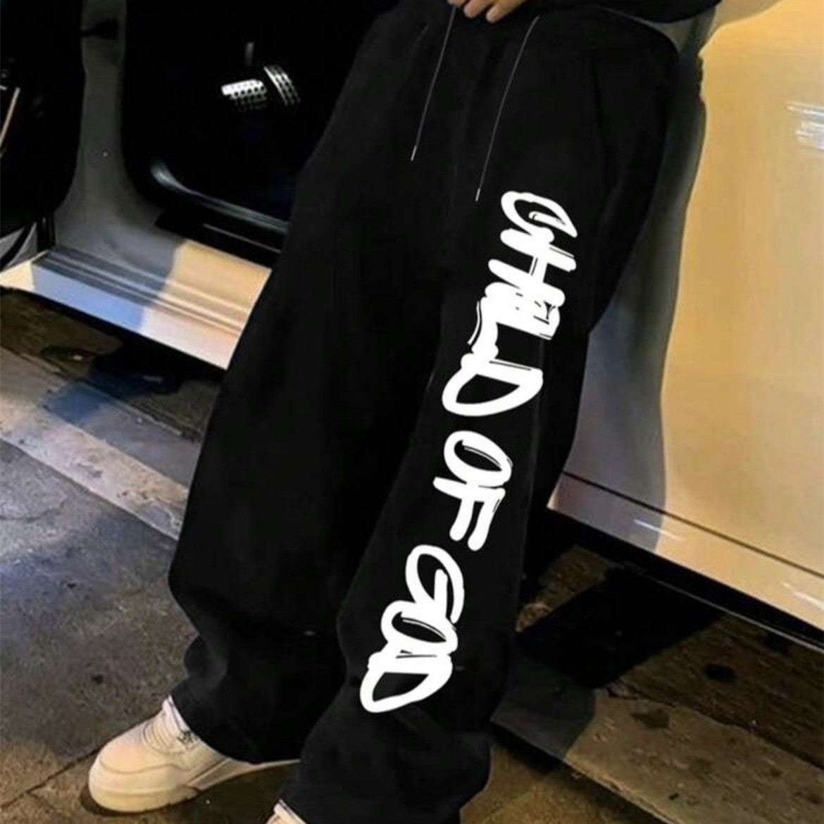 "Child of God" Print Casual Sportswear Pants