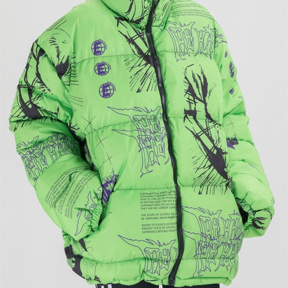 Personalized Creative Print Thick Cotton Jacket