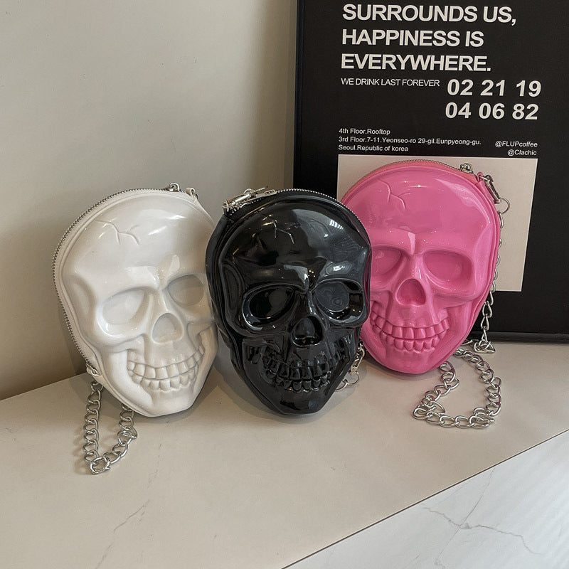 Chained Skull Silicone Crossbody Bag