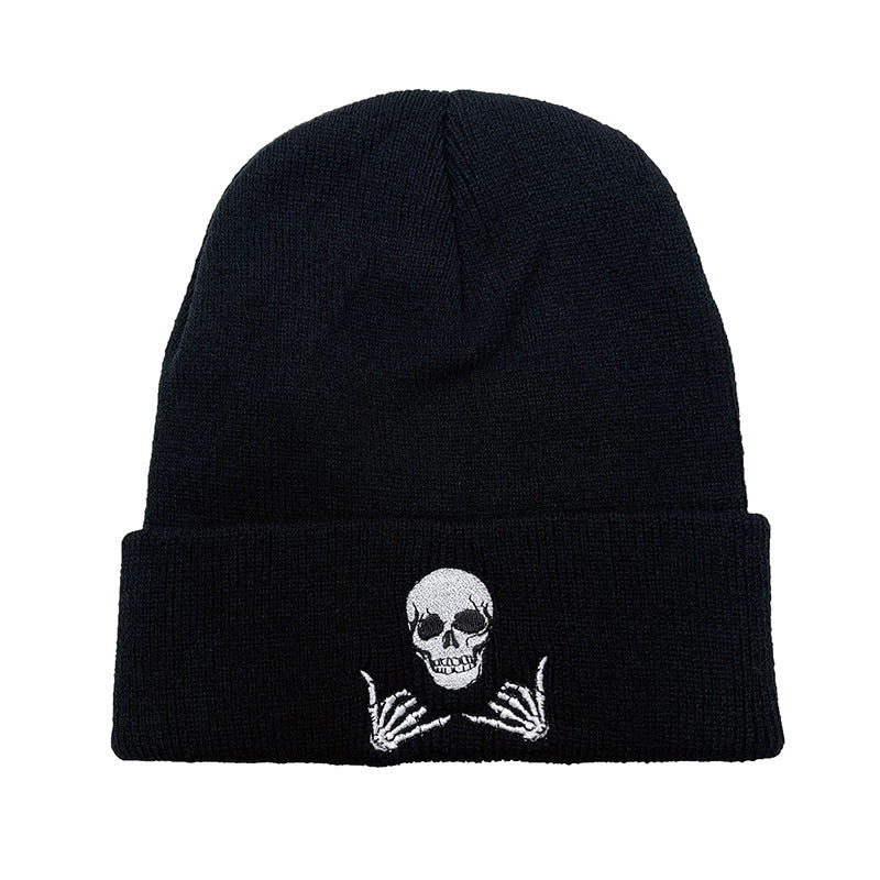 Warm Knit "Grinning Skull" Beanie Hat