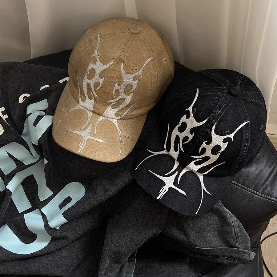 Flame Embroidered Streetwear Baseball Cap Primordials