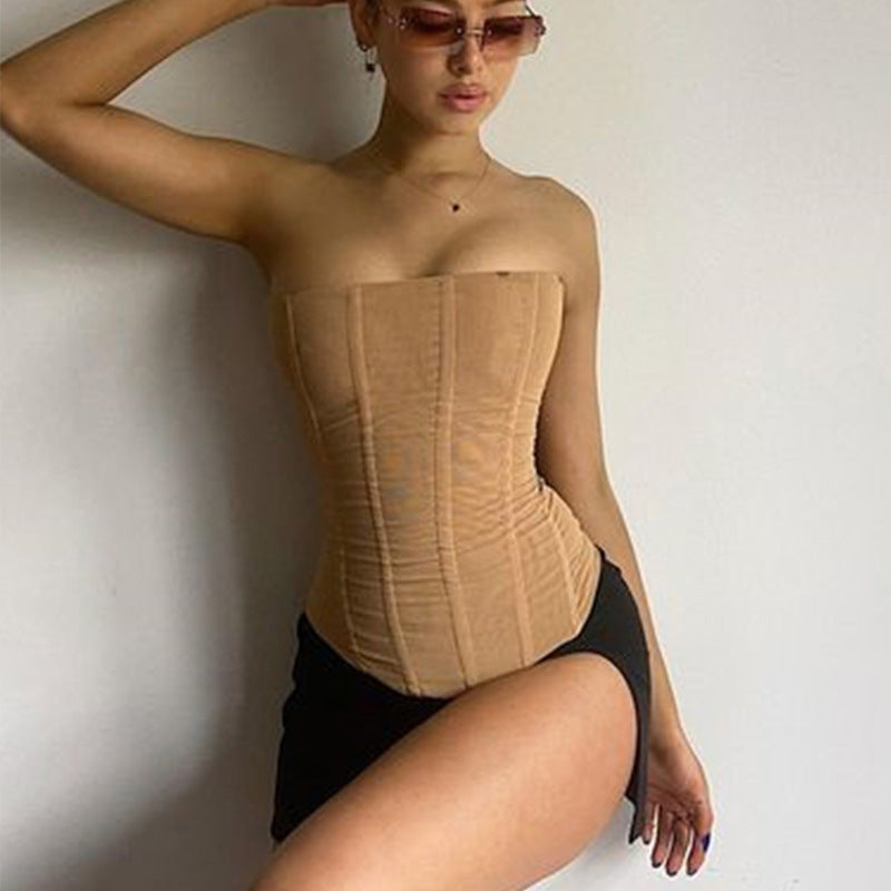 Mesh Crop Corset Tank Top Primordials