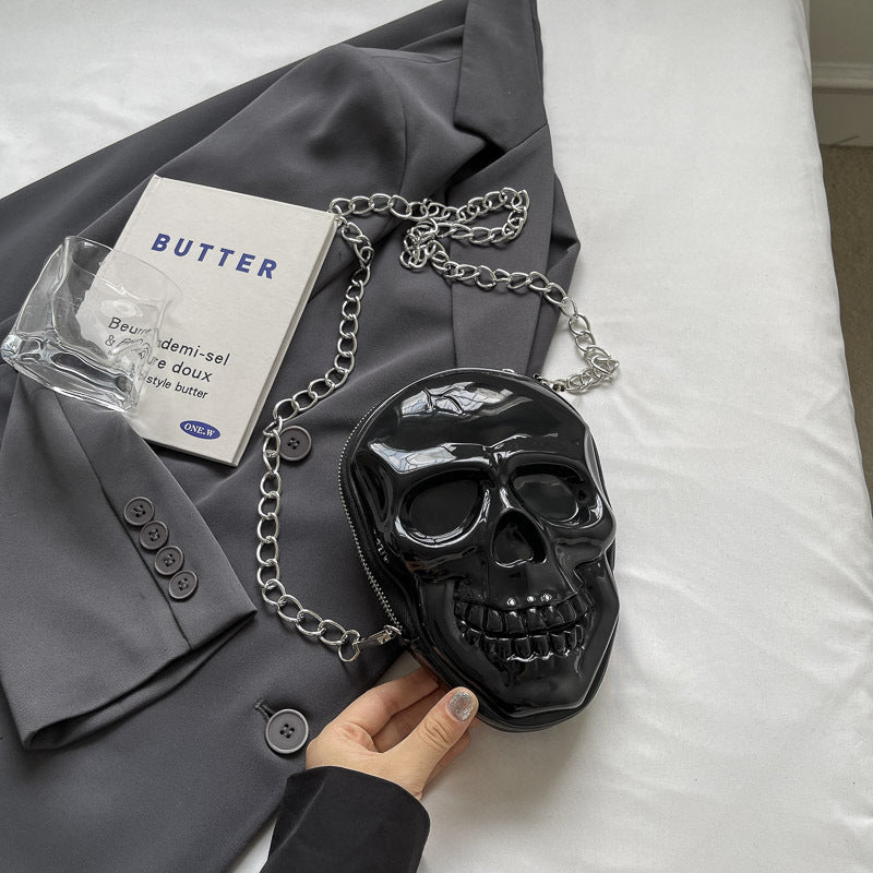 Chained Skull Silicone Crossbody Bag