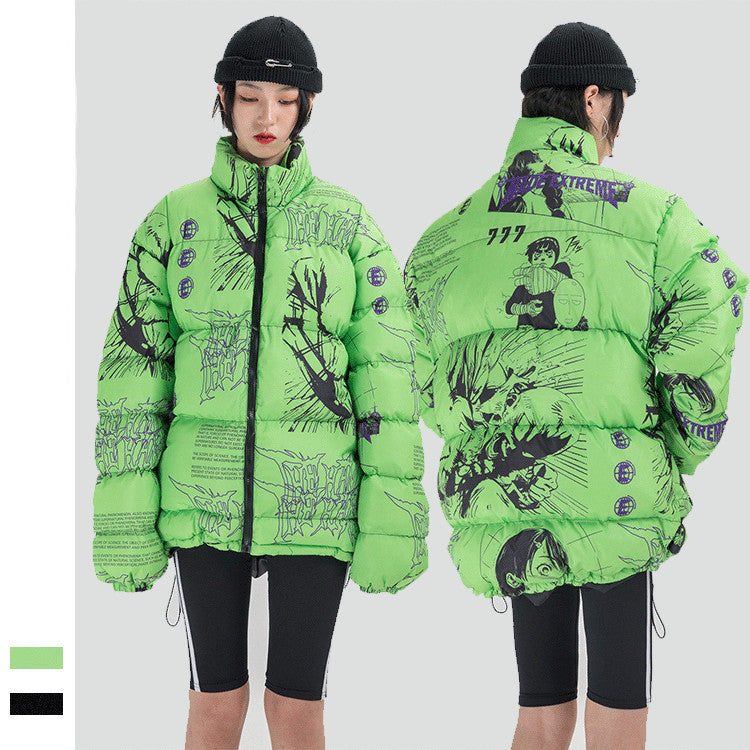 Personalized Creative Print Thick Cotton Jacket