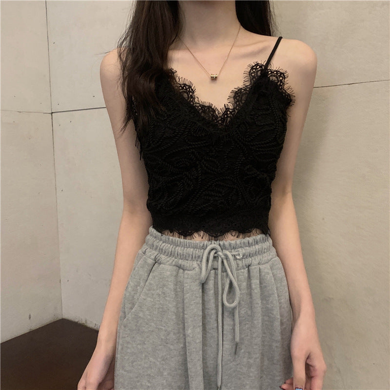 Lace Chest-Wrap Slim Camisole