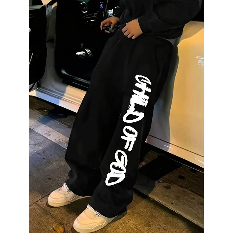 "Child of God" Print Casual Sportswear Pants