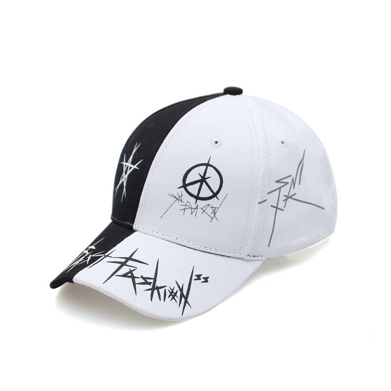 Custom Graffiti Black & White Patchwork Snapback Cap