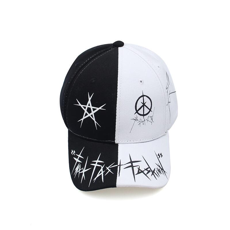 Custom Graffiti Black & White Patchwork Snapback Cap